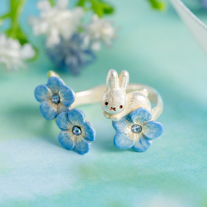 Flower Miffy パルナートポックコラボ ネモフィラとうさぎ リング