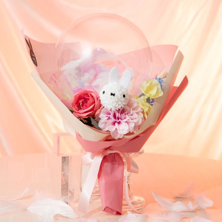 Flower Miffy ほわほわマスコット カモミールエプロンドレス グリーン