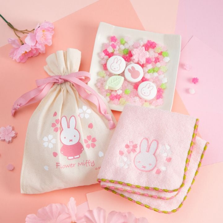 Flower Miffy ハンカチ「ウォーターカラー」 アートフラワーブーケ