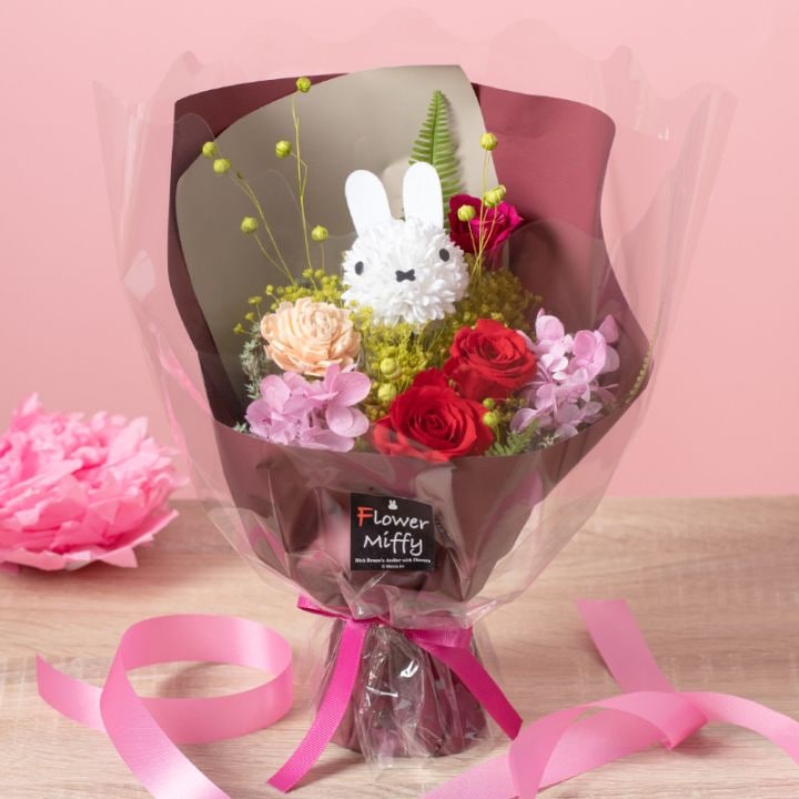 【配送ギフト】Flower Miffy スタンディングブーケ ミッフィーマム レッド ※他商品同時購入不可