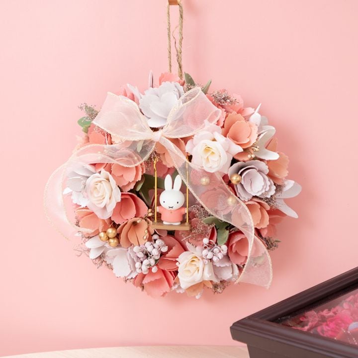 Flower Miffy ブランコミッフィー リボンリース ピンク