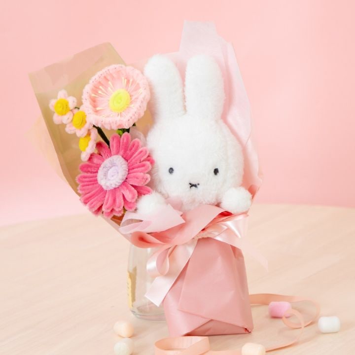 Flower Miffy ほわほわフラワーぬいぐるみブーケ ピンク