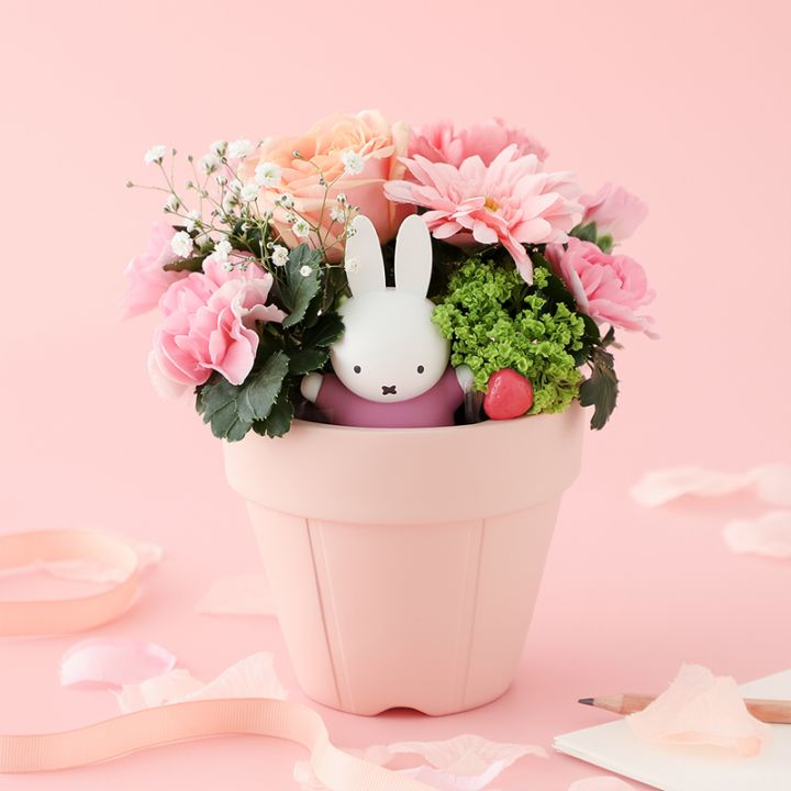 Flower Miffy コルクガラスドーム 小花アレンジM ピンク | すべての