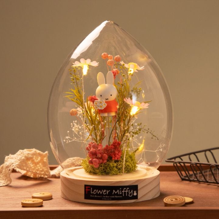 Flower Miffy LEDマーガレットアレンジ ドームL ピンク