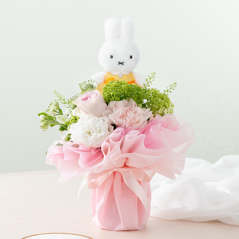 【直送商品A】タンポポミッフィーとピンクガーデンのスタンディングブーケ