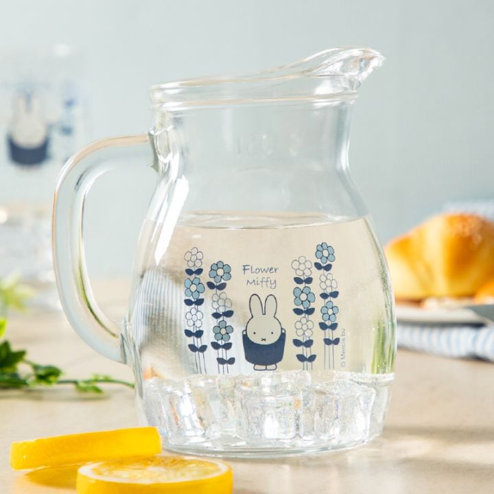 Flower Miffy ガラスピッチャー ブルーブルーム アートフラワーセット