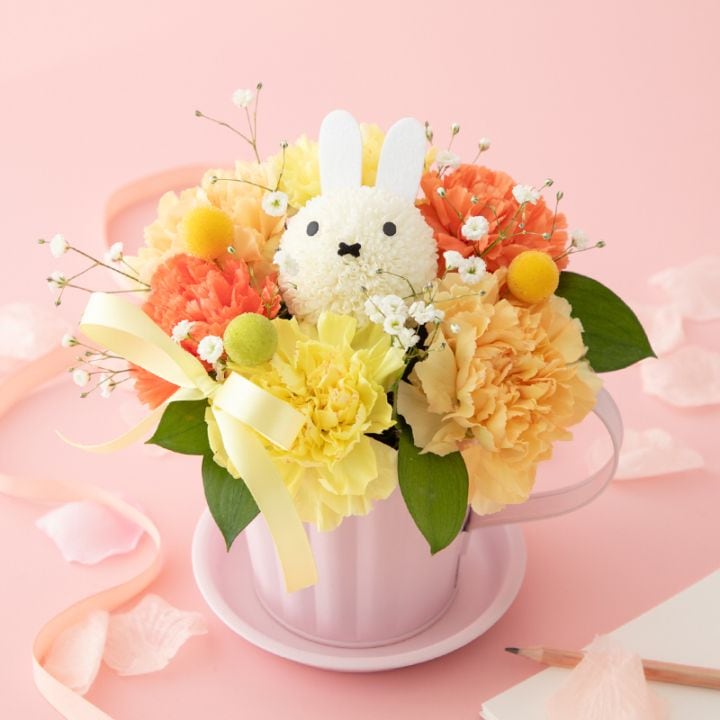 【直送商品D】母の日遅れてごめんね ミッフィーマムアレンジ あふれる感謝 イエロー