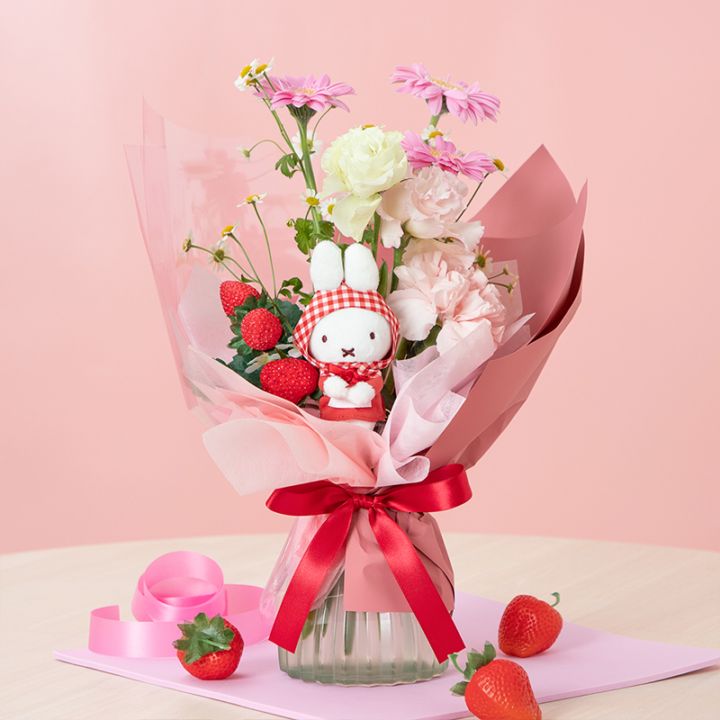 【直送商品A】スタンディングブーケ ちょっこり花畑 レッド