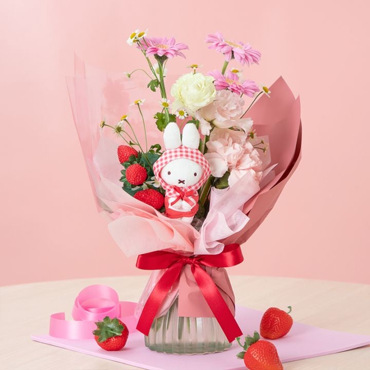 【直送商品A】スタンディングブーケ ちょっこり花畑 チェリーレッド