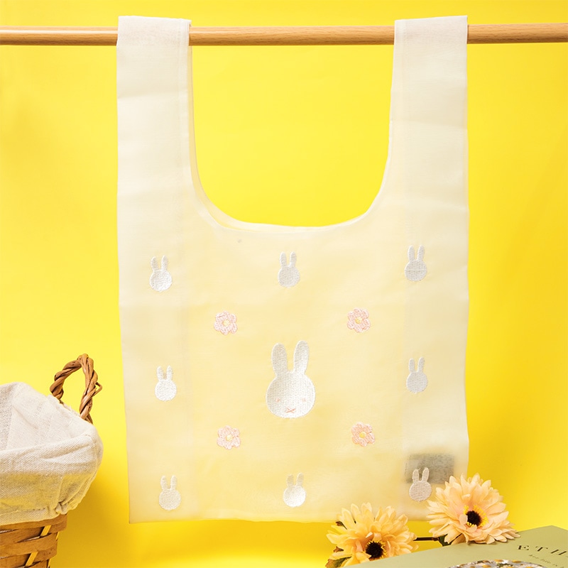 Flower Miffy  オーガンジー刺しゅうバッグ アイボリー アートフラワーセット