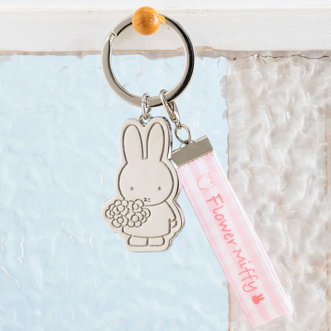 Flower Miffy  シルバーキーリング フラワーミッフィー＆リボンチャーム チューリップ アートフラワーセット