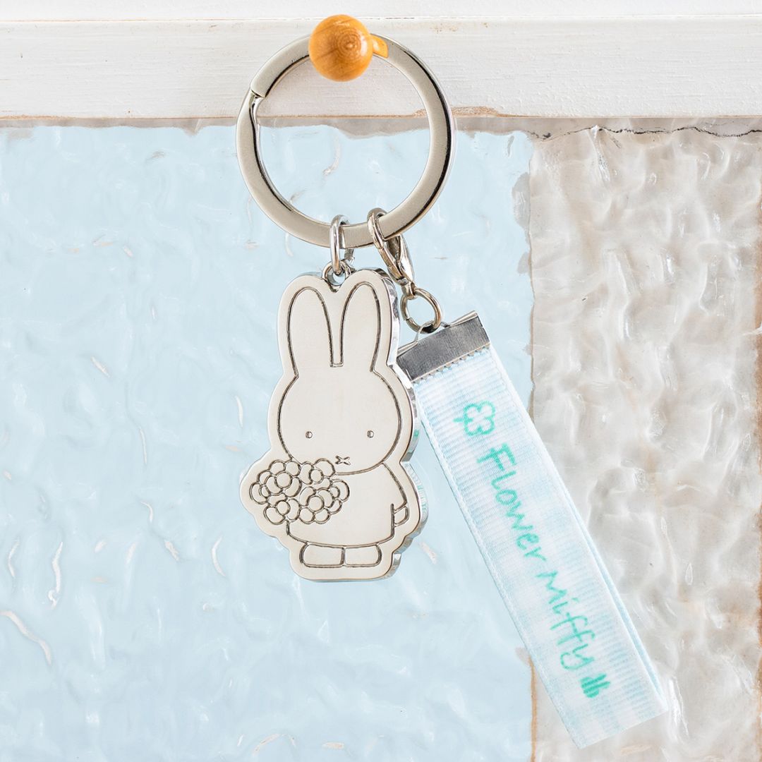 Flower Miffy  シルバーキーリング フラワーミッフィー＆リボンチャーム クローバー アートフラワーセット