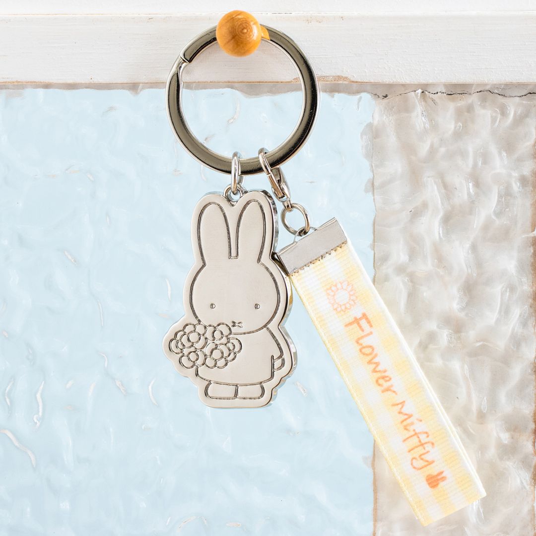 Flower Miffy  シルバーキーリング フラワーミッフィー＆リボンチャーム サンフラワー アートフラワーセット