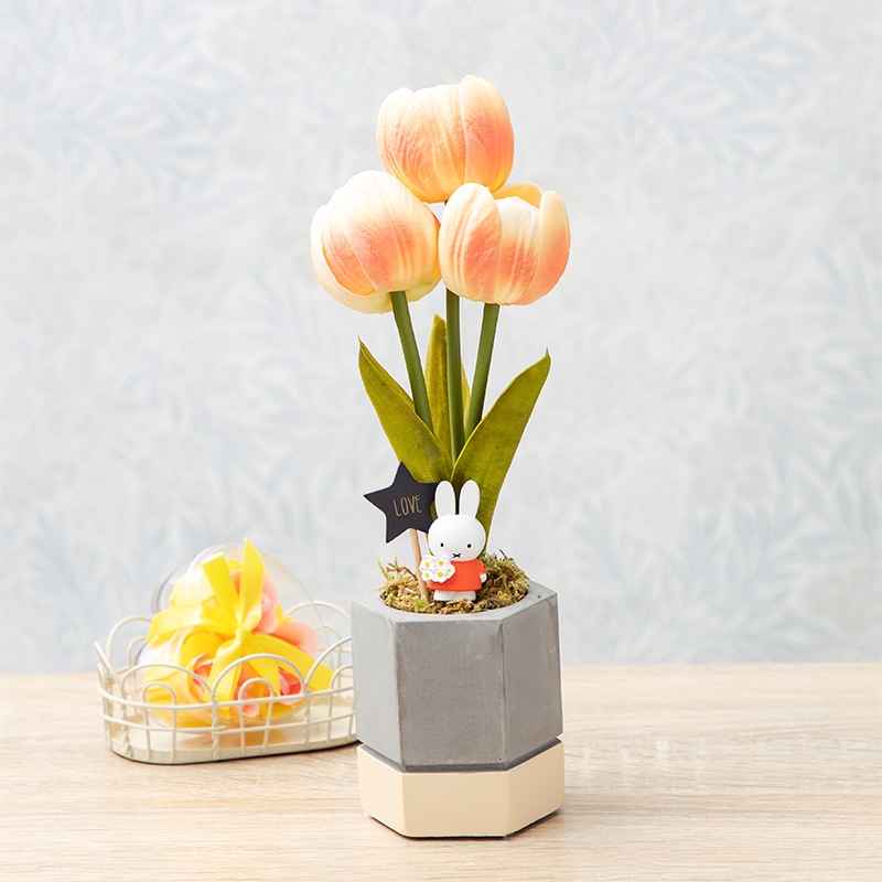 Miffy チューリップポットled ピーチ グッズ商品 ミッフィーのお花屋さん Flower Miffy
