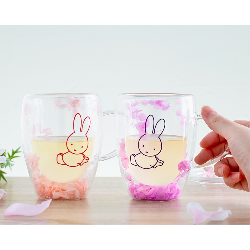 Flower Miffy プリザーブドフラワー入りダブルウォールグラス