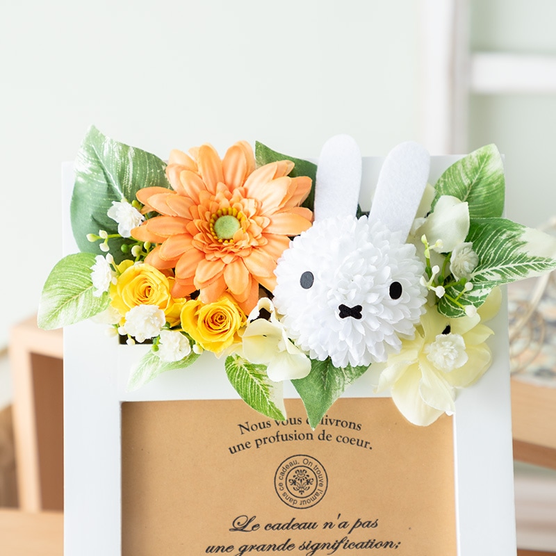 ブルー系うさぎさんドライフラワーボックス