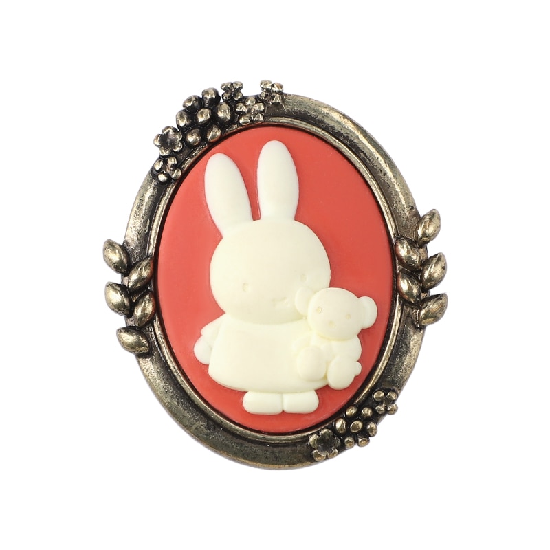 Flower Miffy カメオ風ブローチ ミッフィーとくま アートフラワーセット