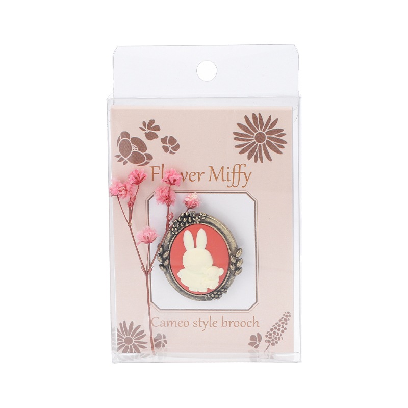Flower Miffy カメオ風ブローチ ミッフィーとくま アートフラワーセット