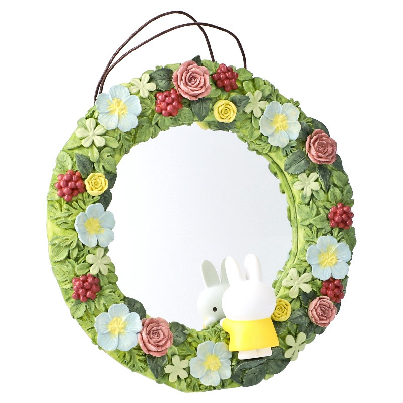 フラワーミッフィー フラワーリースミラー モーヴピンク すべての商品 ミッフィーのお花屋さん Flower Miffy