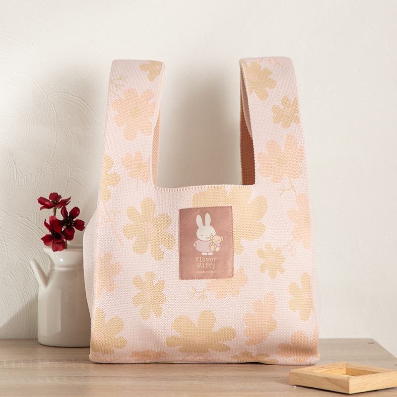 Flower Miffy ニットマルシェバッグ ホワイト アートフラワーセット