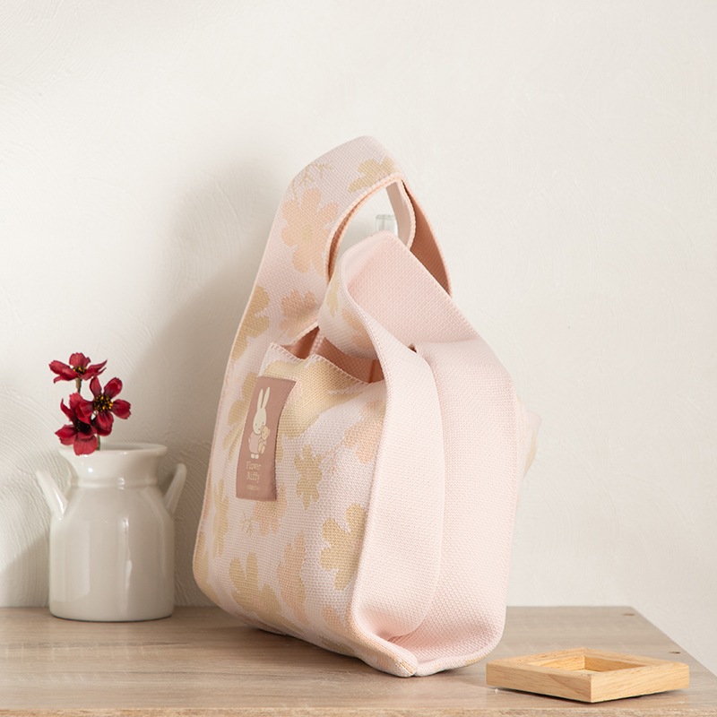 Flower Miffy ニットマルシェバッグ ホワイト アートフラワーセット