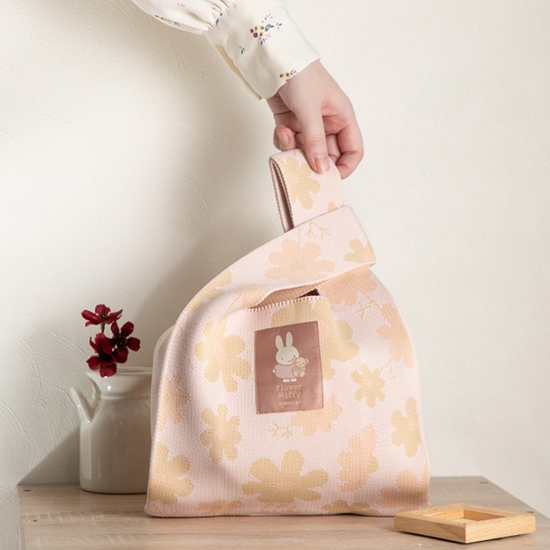 Flower Miffy ニットマルシェバッグ ホワイト アートフラワーセット