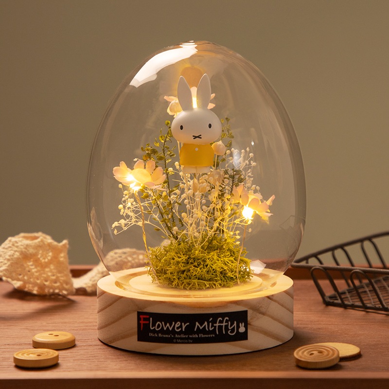 【新品未使用】ミッフィー　ウッドフレームライト Flower Miffy LEDマーガレットアレンジ ドームM ピンク | 利用シーン