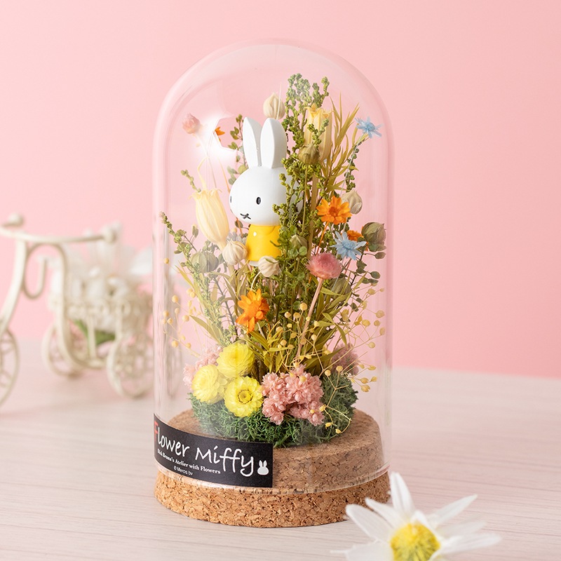 Flower Miffy コルクガラスドーム 小花アレンジM イエロー | 利用