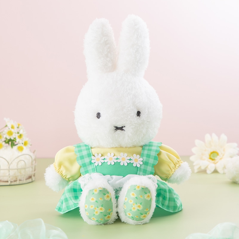 【新品タグ付】フラワーミッフィー　ほわほわマスコット　カモミールエプロンドレス Flower Miffy 着せかえほわほわぬいぐるみ カモミール＆着せかえお洋服