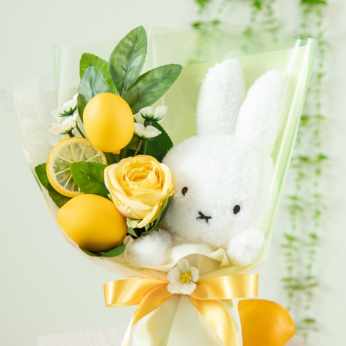 Flower Miffy ほわほわぬいぐるみブーケ れもん | アレンジメント・花