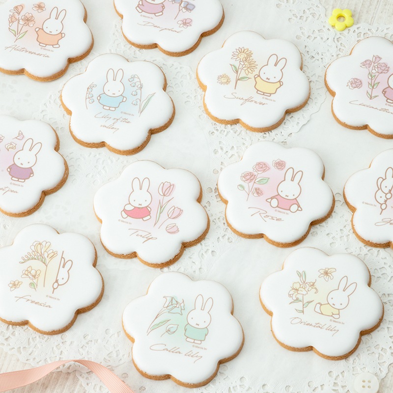 Flower Miffy バースデーフラワーアイシングクッキーセット トルコキキョウ