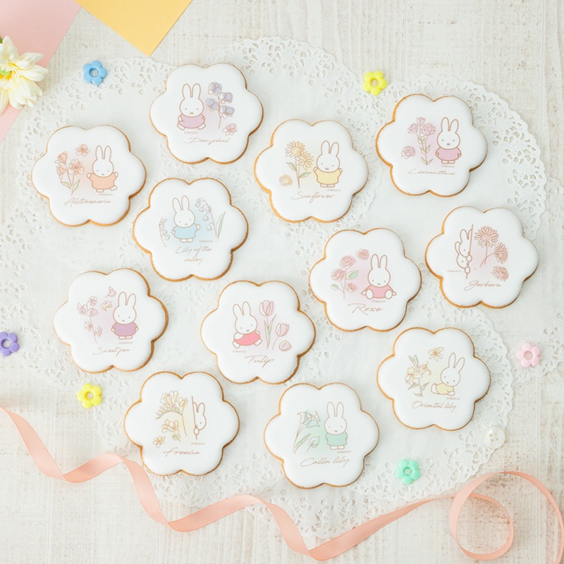 Flower Miffy バースデーフラワーアイシングクッキーセット ガーベラ
