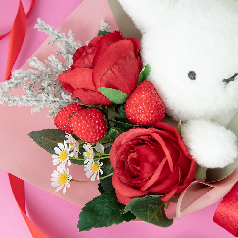 Flower Miffy 着せかえほわほわぬいぐるみブーケ いちごカモミール