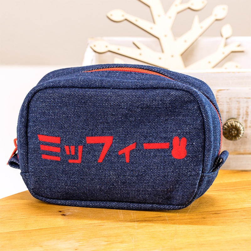 フラワーミッフィーkatakanaシリーズデニムポーチ グッズ商品 ミッフィーのお花屋さん Flower Miffy