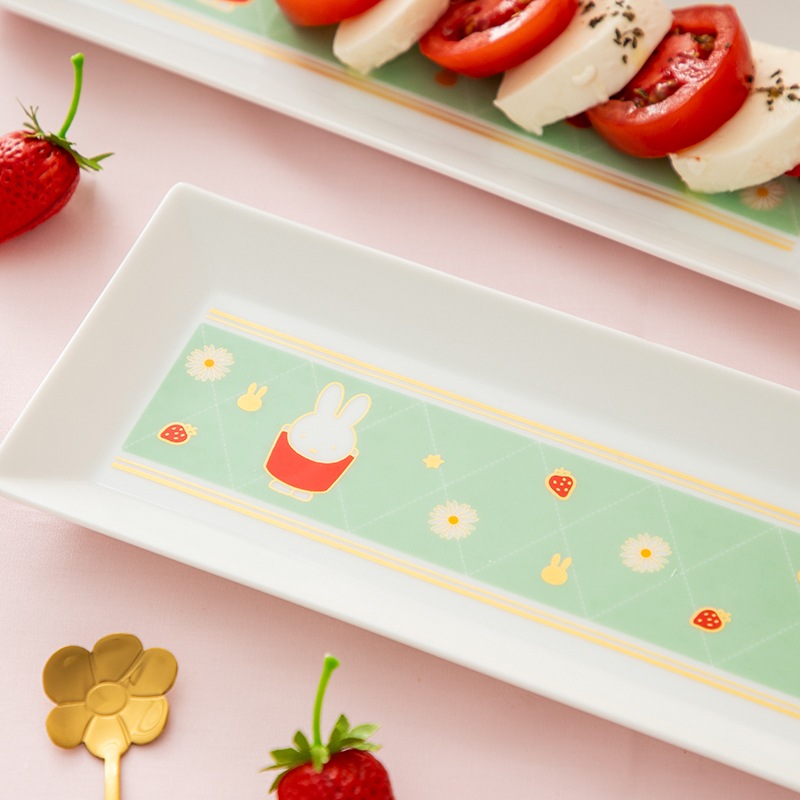Flower Miffy スクエアプレート ストロベリーパーティー アート