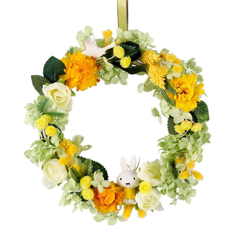 手作りキット フラワーリース スプリング アレンジメント 造花 手作りキット ミッフィーのお花屋さん Flower Miffy