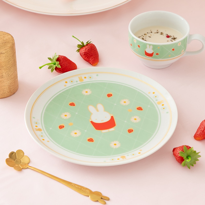 Flower Miffy ラウンドプレート ストロベリーパーティー アート