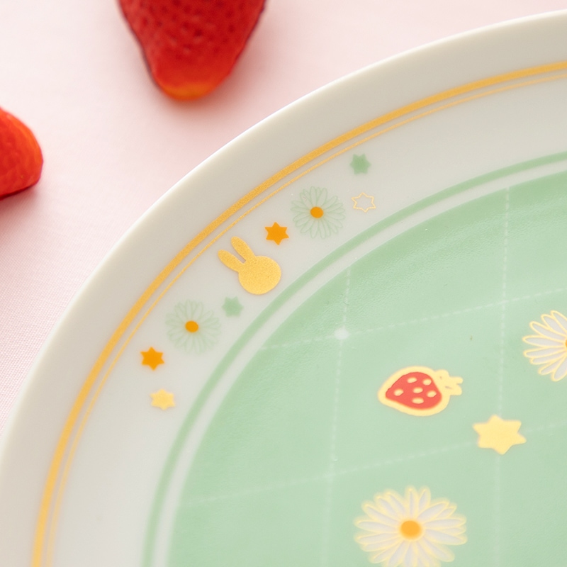 Flower Miffy ラウンドプレート ストロベリーパーティー アート