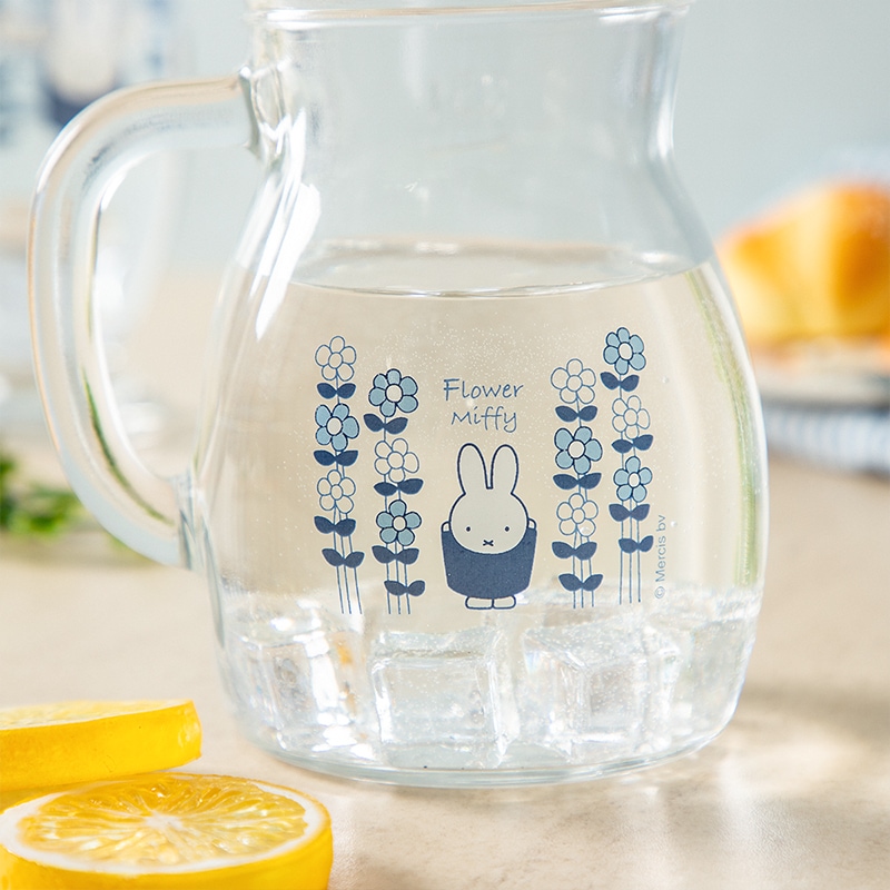 Flower Miffy ガラスピッチャー ブルーブルーム アートフラワーセット