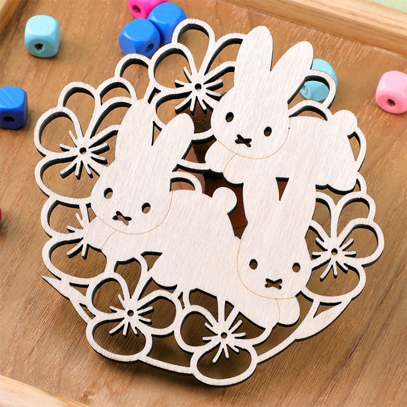 ネットショップ限定 フラワーミッフィー 木製コースター こうさぎ グッズ商品 ミッフィーのお花屋さん Flower Miffy