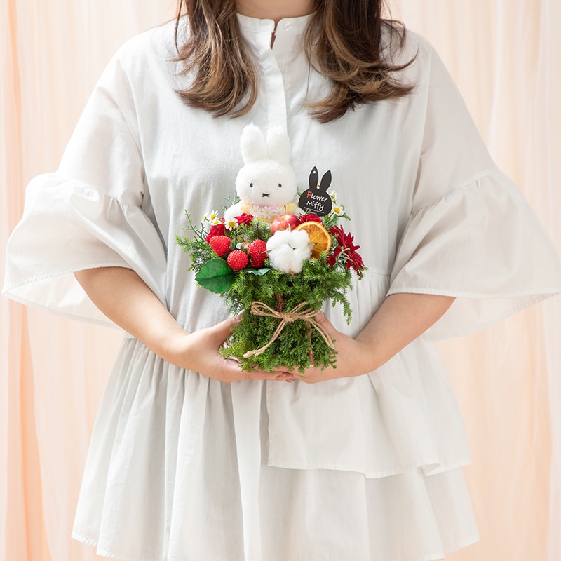 ハープ・限定品・Xmasアレンジメント miyu☆ 直送商品A】ミッフィーと森のクリスマスパーティー(イエロー) | 生花