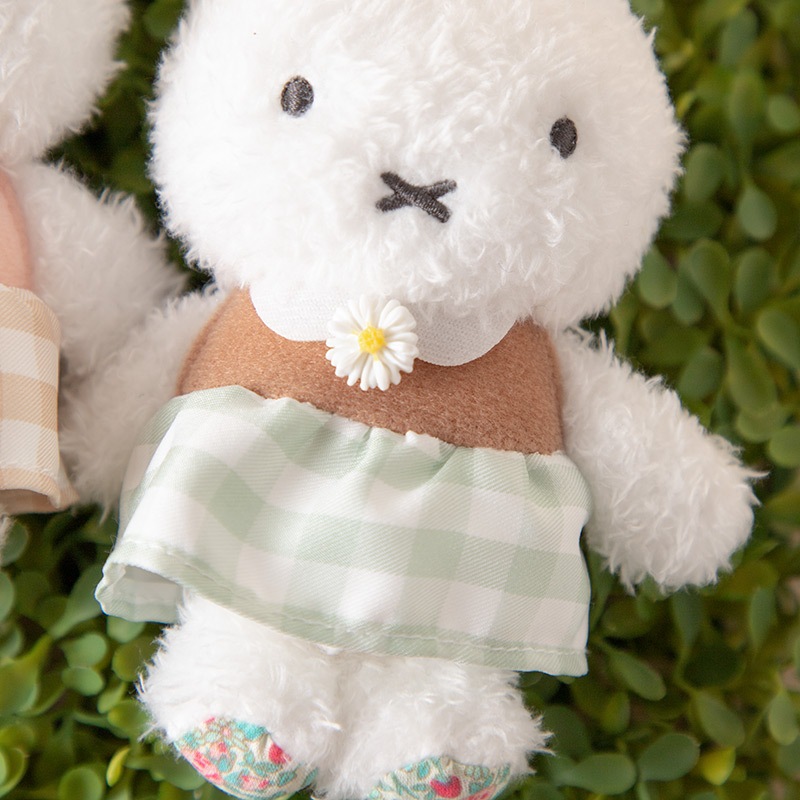 Flower Miffy ほわほわマスコットキーチェーン ペールチェック