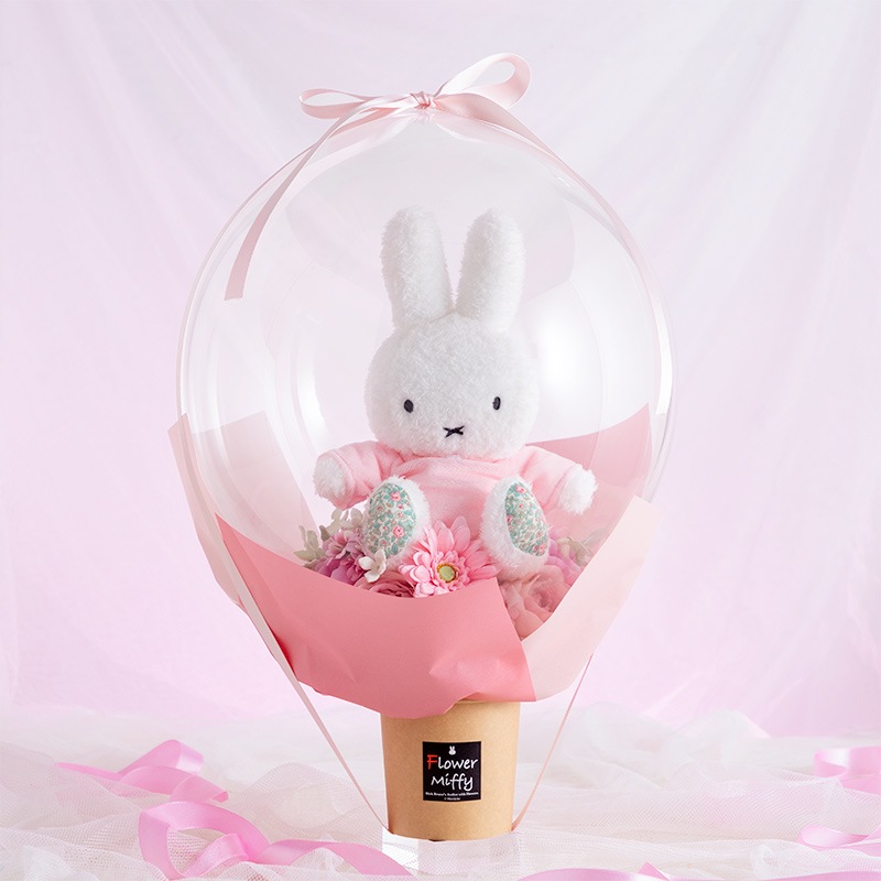 【直送商品H】Flower Miffy バルーンアレンジ フラワーガーデン ピンク