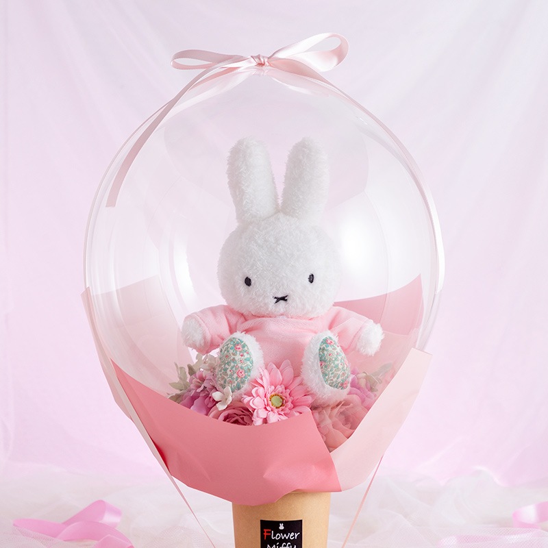 【直送商品H】Flower Miffy バルーンアレンジ フラワーガーデン ピンク