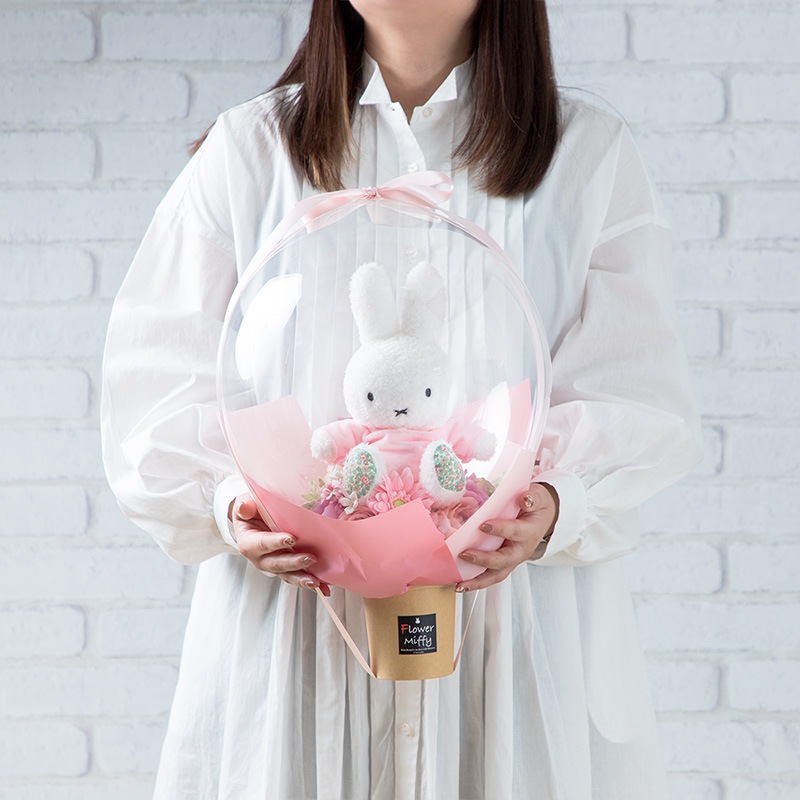 【直送商品H】Flower Miffy バルーンアレンジ フラワーガーデン ピンク