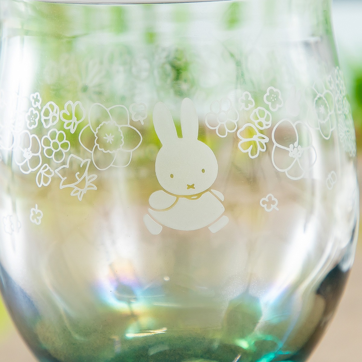 Flower Miffy カラフルグラス フラワーフリル グリーン アートフラワー