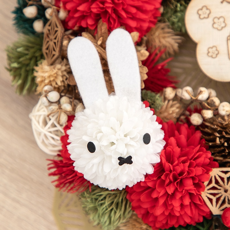予約商品：お正月】Flower Miffy 迎春リース ミッフィーマムレッド※12