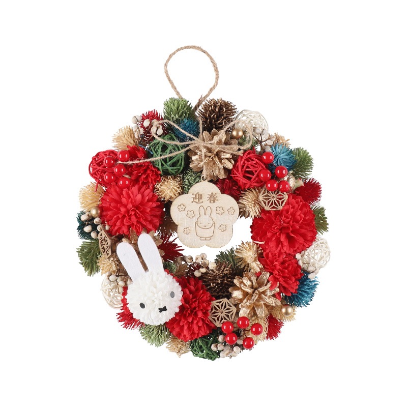 予約商品：お正月】Flower Miffy 迎春和飾り ミッフィーマムレッド※12