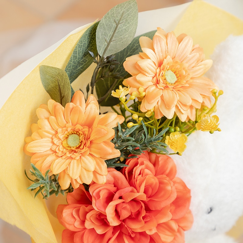 Flower Miffy ほわほわぬいぐるみブーケ オレンジ