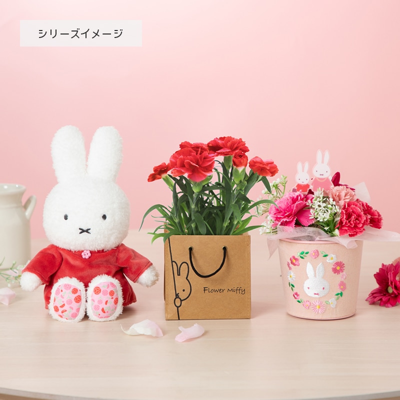2026母の日】Flower Miffy 着せかえほわほわぬいぐるみ カーネーション